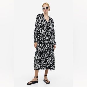 H&M Black & White Dress with Collar